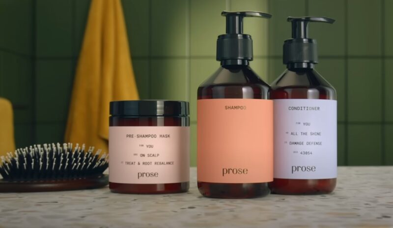 Prose hair products in the bathroom